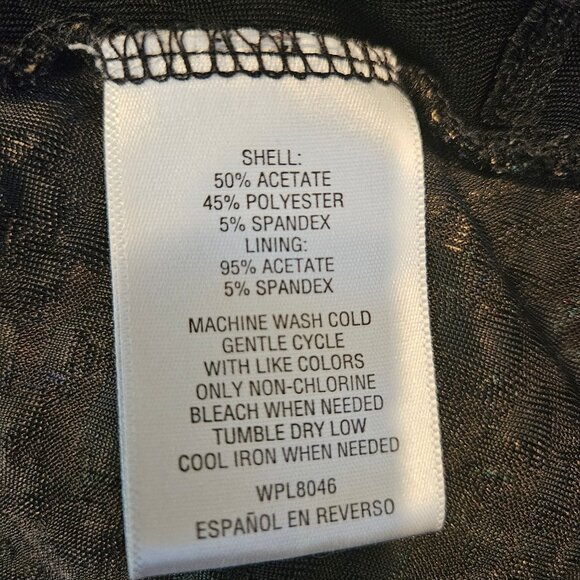 JM Collection Woman 3X layered look blouse Black Multicolor Gold Leaf Pattern - Picture 10 of 12